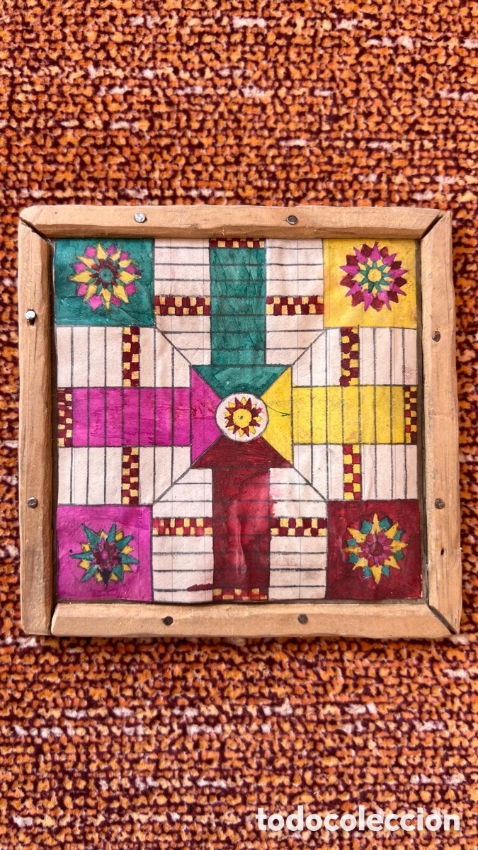 Juegos de mesa: ANTIGUO Y PEQUE&Ntilde;O PARCHIS HECHO A MANO