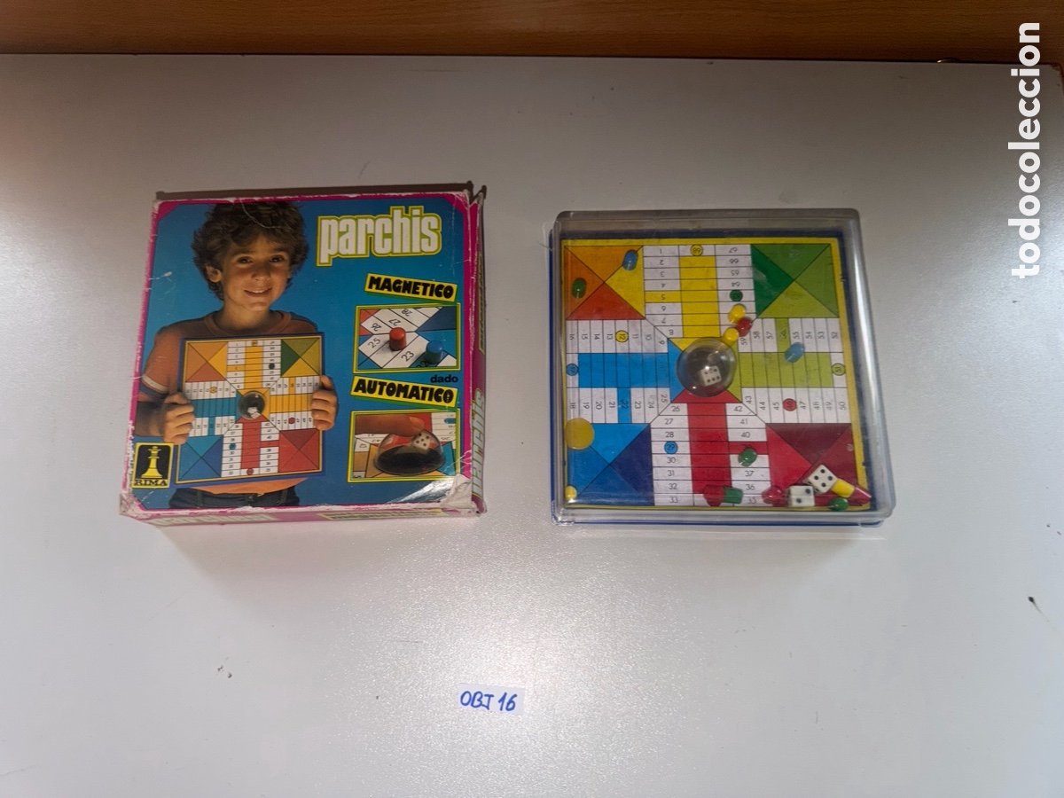 Juegos de mesa: juego de parch&iacute;s magn&eacute;tico cl&aacute;sico de la marca Rima, popular en la d&eacute;cada de 1980