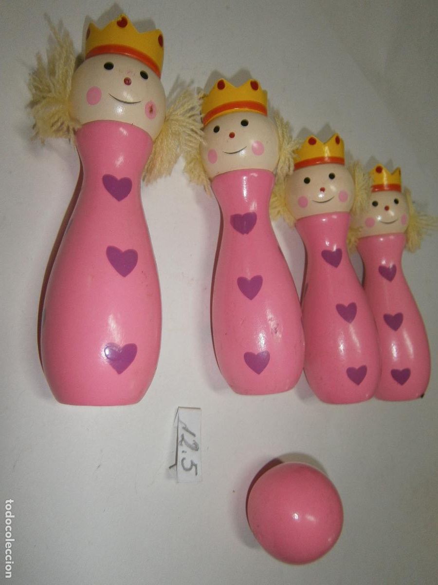 Juegos de mesa: JUEGO DE BOLOS INFANTIL DE MADERA CON TEMATICA DE PRINCESAS - Foto 2