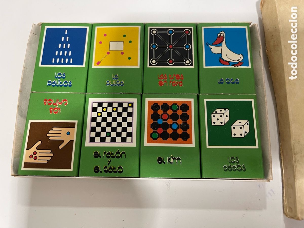 Juegos de mesa: 8 ANTIGUOS JUEGOS EN 8 CAJITAS DE CERILLAS MINUCIAS Marca Diverplay