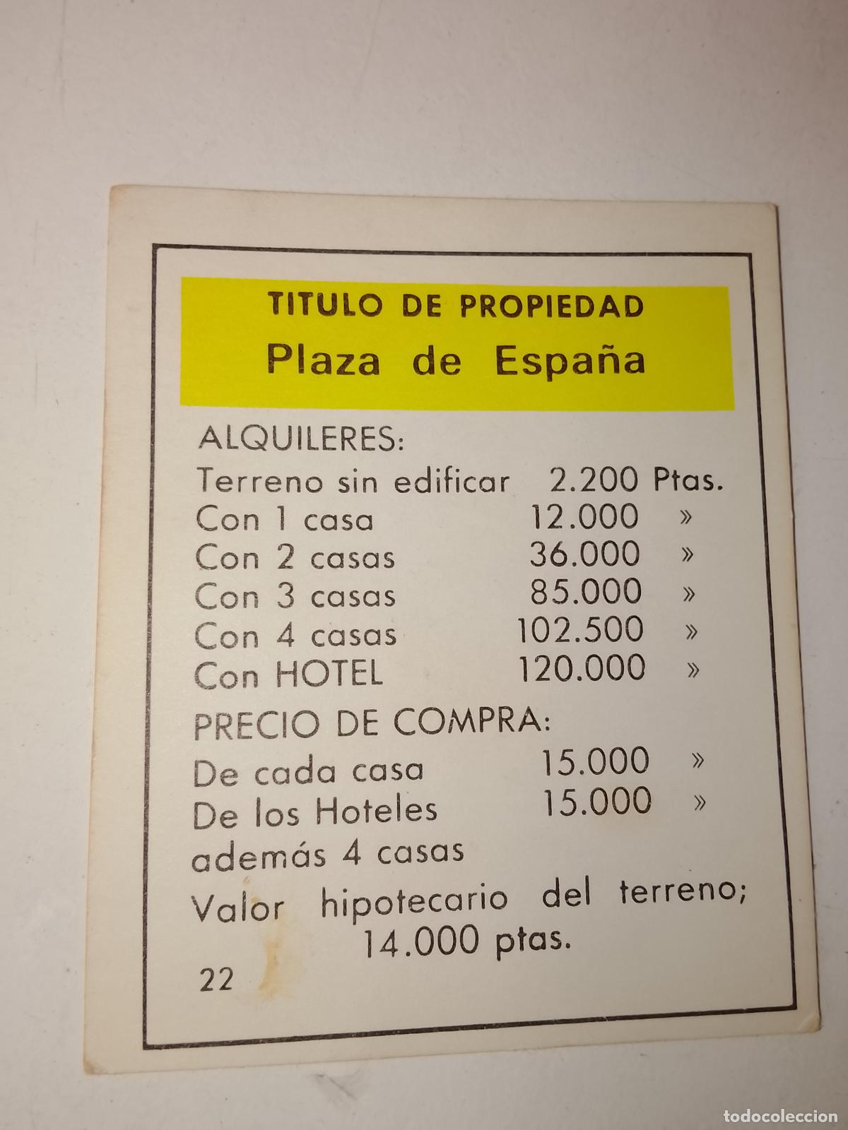 Juegos de mesa: FICHA MONOPOLY A&Ntilde;OS 70S COMPLETE SUS FALTAS, SE VENDE LA DE LA FOTO