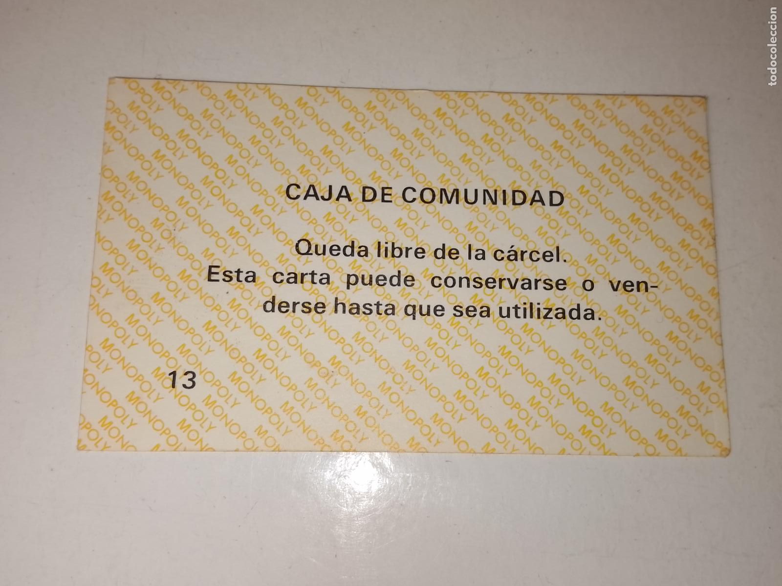 Juegos de mesa: FICHA TARJETA DEL JUEGO MONOPOLY A&Ntilde;OS 70S COMPLETE SUS FALTAS, SE VENDE LA DE LA FOTO