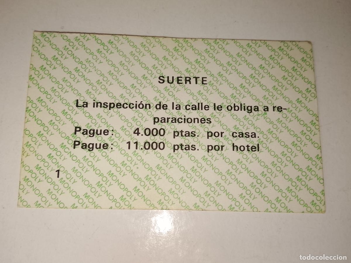 Juegos de mesa: FICHA TARJETA DEL JUEGO MONOPOLY A&Ntilde;OS 70S COMPLETE SUS FALTAS, SE VENDE LA DE LA FOTO