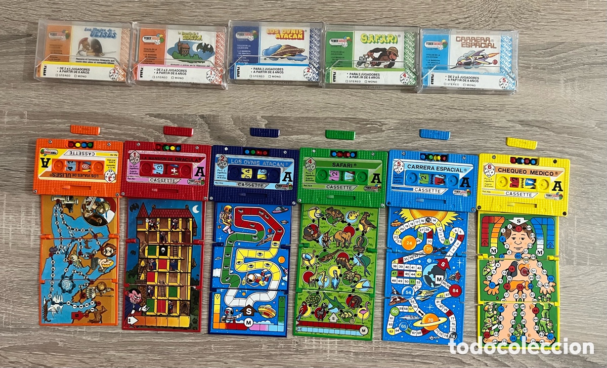 Juegos de mesa: Lote 6 Feberjuegos Cassette (Feber, a&ntilde;os 80)
