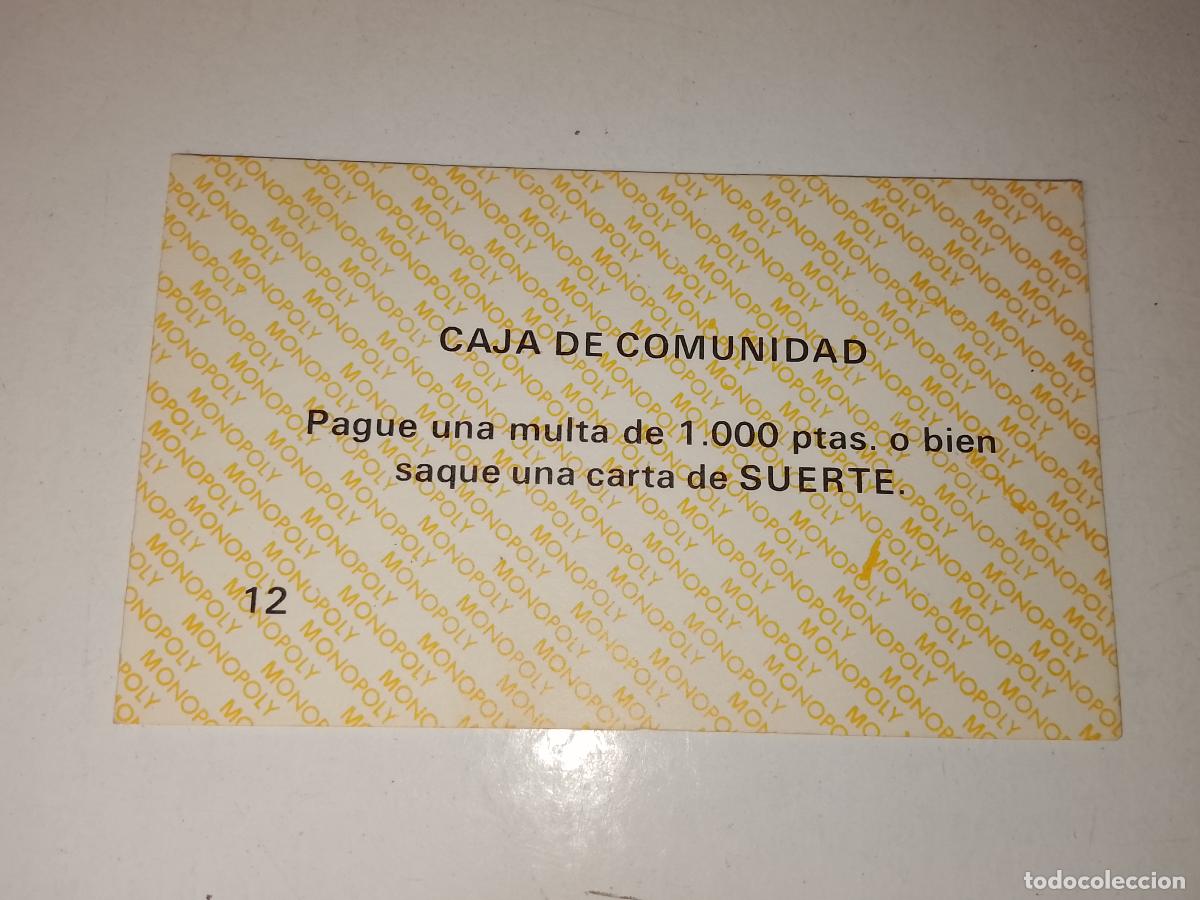 Juegos de mesa: FICHA TARJETA DEL JUEGO MONOPOLY A&Ntilde;OS 70S COMPLETE SUS FALTAS, SE VENDE LA DE LA FOTO