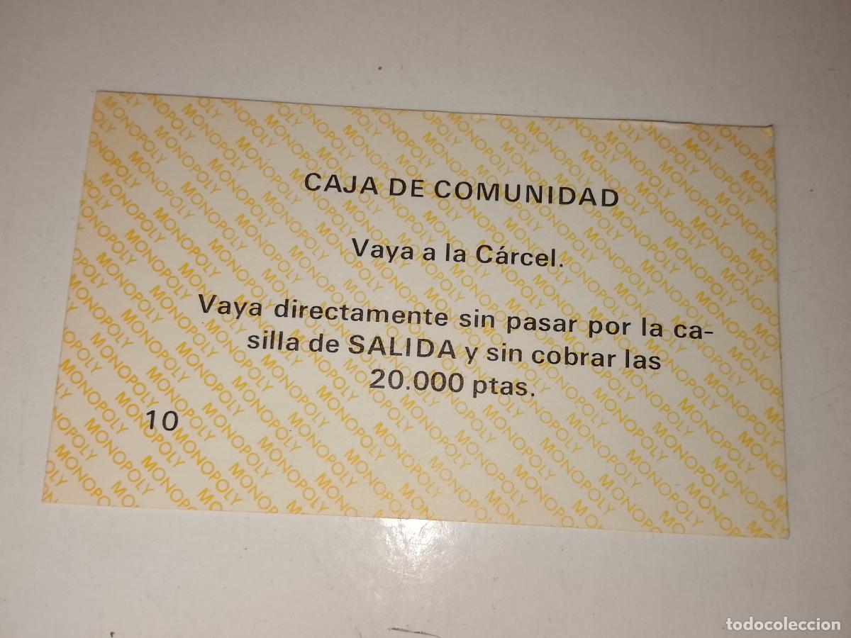 Juegos de mesa: FICHA TARJETA DEL JUEGO MONOPOLY A&Ntilde;OS 70S COMPLETE SUS FALTAS, SE VENDE LA DE LA FOTO