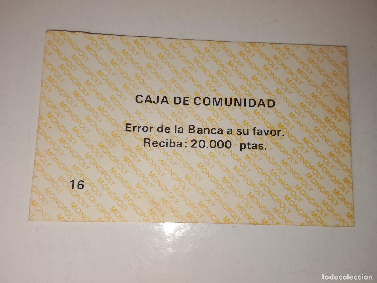 Juegos de mesa: FICHA TARJETA DEL JUEGO MONOPOLY A&Ntilde;OS 70S COMPLETE SUS FALTAS, SE VENDE LA DE LA FOTO