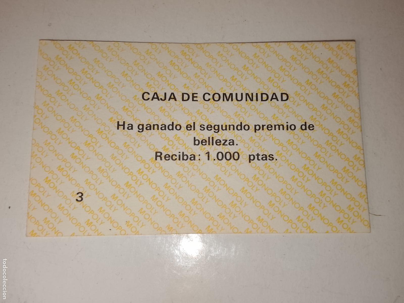 Juegos de mesa: FICHA TARJETA DEL JUEGO MONOPOLY A&Ntilde;OS 70S COMPLETE SUS FALTAS, SE VENDE LA DE LA FOTO