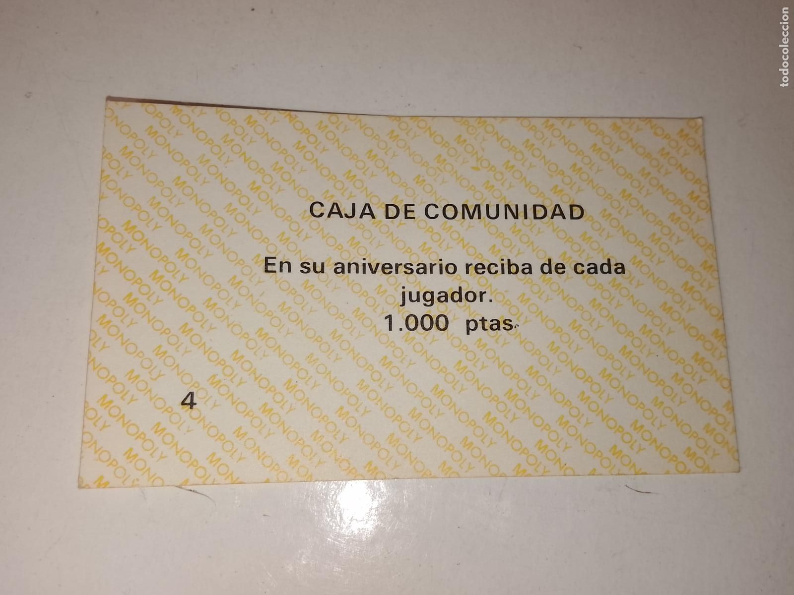 Juegos de mesa: FICHA TARJETA DEL JUEGO MONOPOLY A&Ntilde;OS 70S COMPLETE SUS FALTAS, SE VENDE LA DE LA FOTO