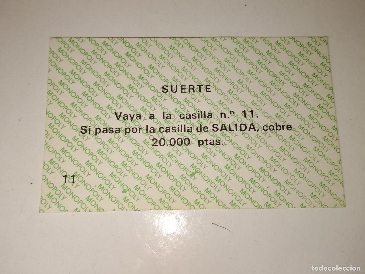 Juegos de mesa: FICHA TARJETA DEL JUEGO MONOPOLY A&Ntilde;OS 70S COMPLETE SUS FALTAS, SE VENDE LA DE LA FOTO