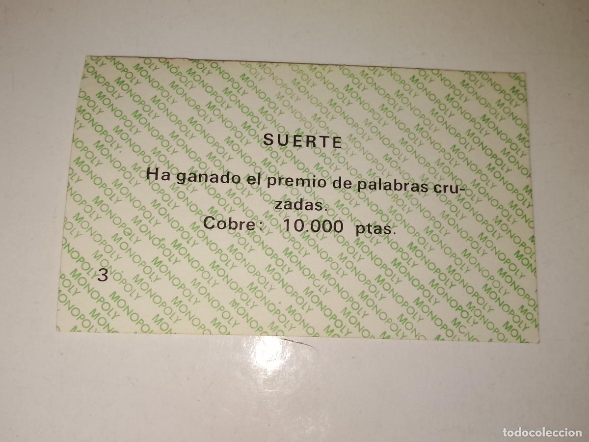 Juegos de mesa: FICHA TARJETA DEL JUEGO MONOPOLY A&Ntilde;OS 70S COMPLETE SUS FALTAS, SE VENDE LA DE LA FOTO