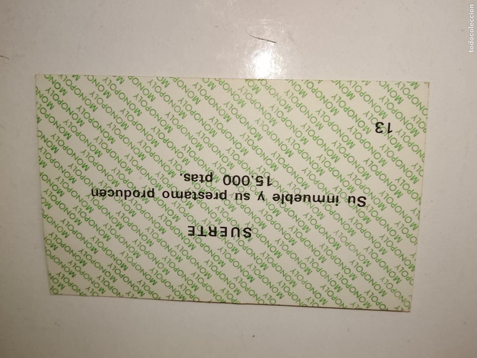 Juegos de mesa: FICHA TARJETA DEL JUEGO MONOPOLY A&Ntilde;OS 70S COMPLETE SUS FALTAS, SE VENDE LA DE LA FOTO