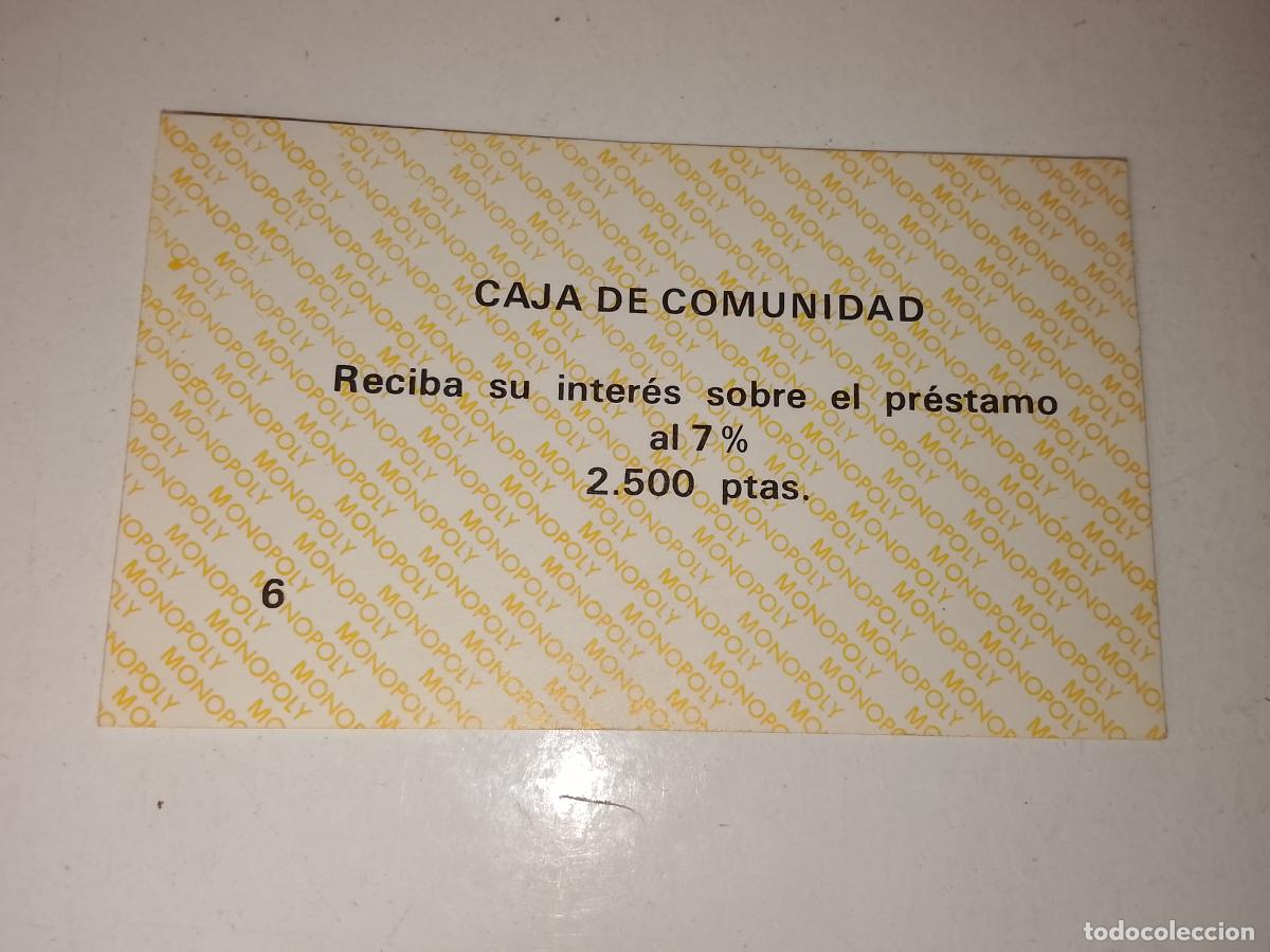 Juegos de mesa: FICHA TARJETA DEL JUEGO MONOPOLY A&Ntilde;OS 70S COMPLETE SUS FALTAS, SE VENDE LA DE LA FOTO