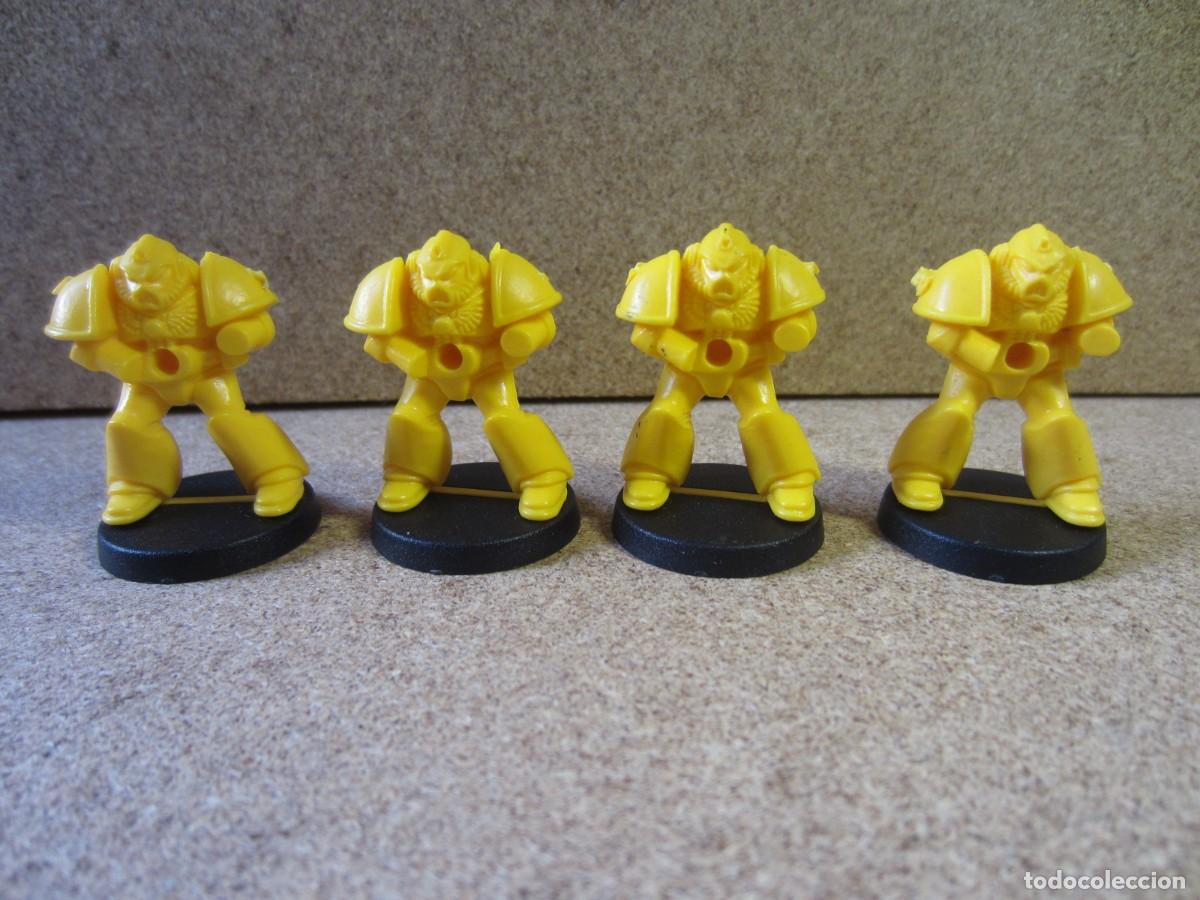 Juegos de mesa: Lote 4 Marines Amarillos Imperial Fists. Repuestos Space Crusade Cruzada Estelar MB