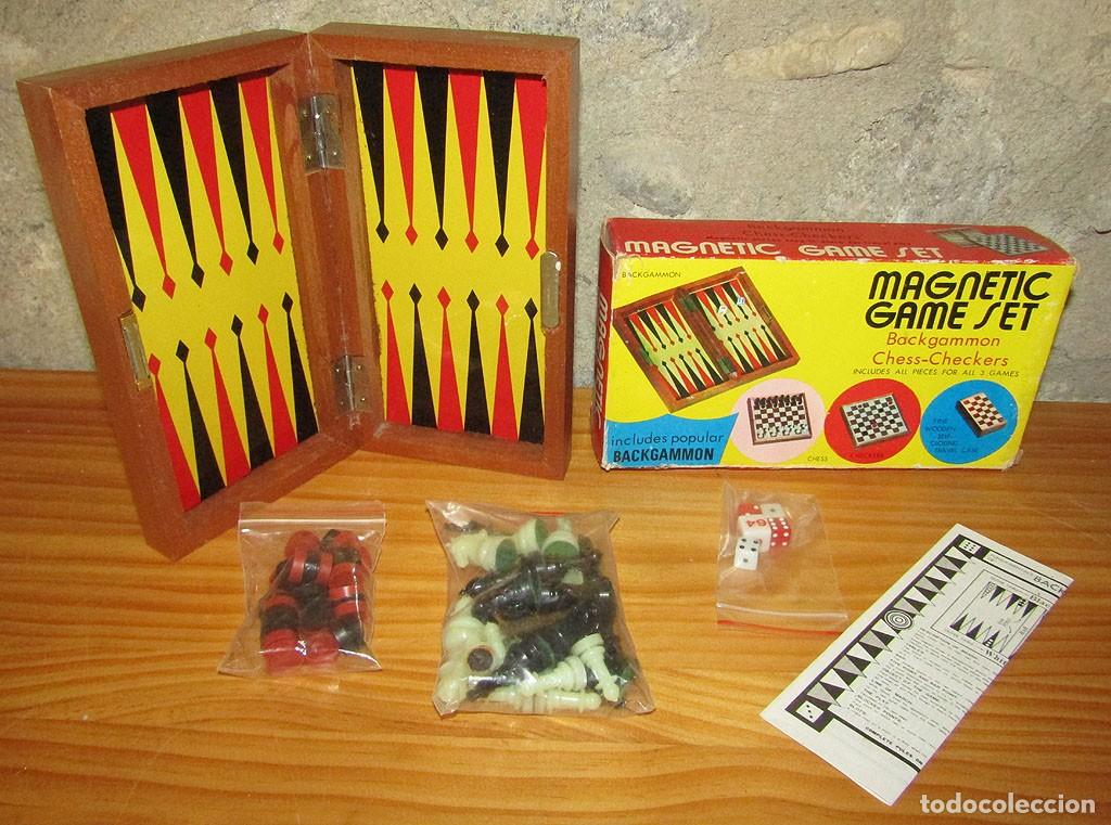 Juegos de mesa: MAGNETIC GAME SET: AJEDREZ Y BACKGAMMON - TAIWAN, A&Ntilde;OS 80 - NUEVO Y EN SU CAJA ORIGINAL