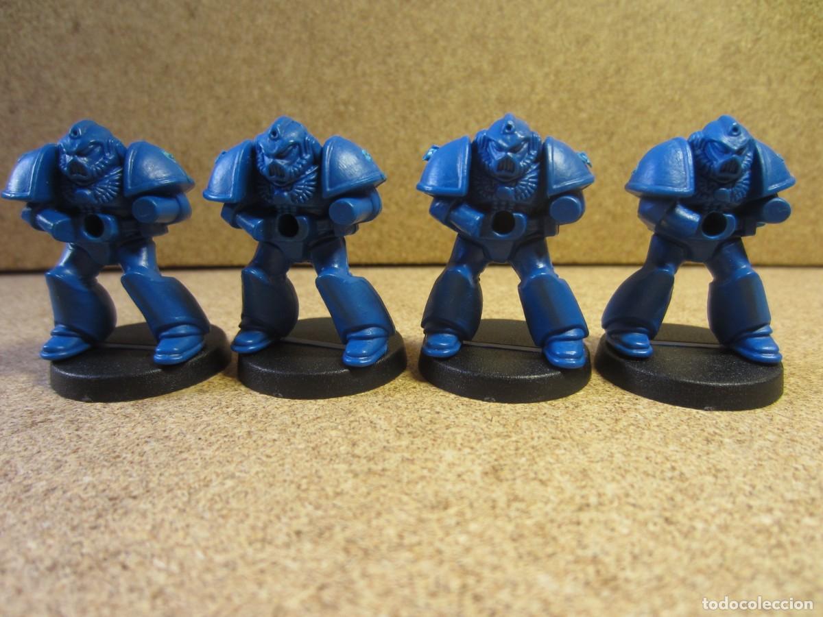 Juegos de mesa: Lote 4 Marines Azules Ultramarines. Repuestos Space Crusade Cruzada Estelar MB