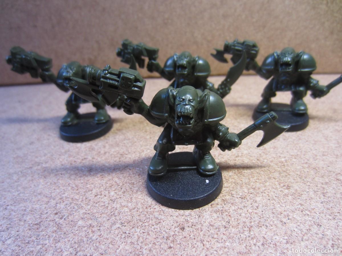 Juegos de mesa: Lote 4 Orcos con Bolter, Hacha y Machete Curvo. Repuestos Space Crusade Cruzada Estelar MB