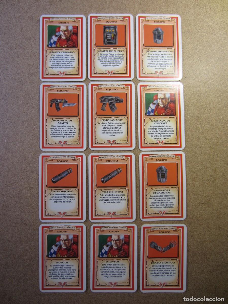 Juegos de mesa: Lote 12 Cartas Equipo Orden Rojas. Repuestos para Space Crusade Cruzada Estelar de MB