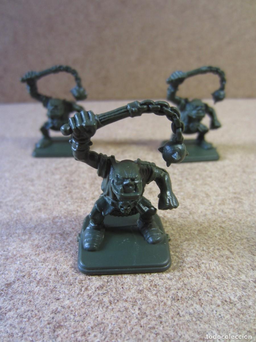 Juegos de mesa: Lote 3 Orcos con Mayal. Piezas y Repuestos Originales para HeroQuest de MB