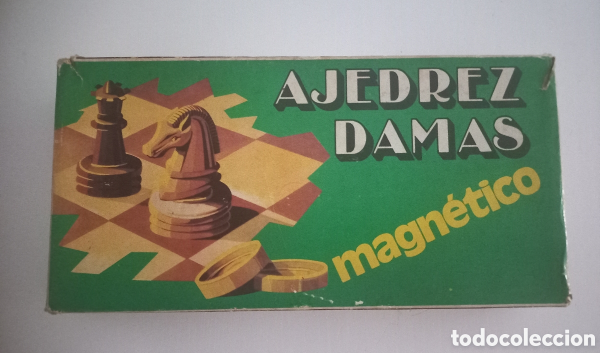 Juegos de mesa: AJEDREZ DAMAS MAGN&Eacute;TICO VINTAGE. FABRICADO EN ESPA&Ntilde;A