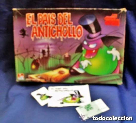 Juegos de mesa: El pais del antichollo - UN DOS TRES -completo -a&ntilde;o 1985 -caja con rozaduras y bandeja con roturas