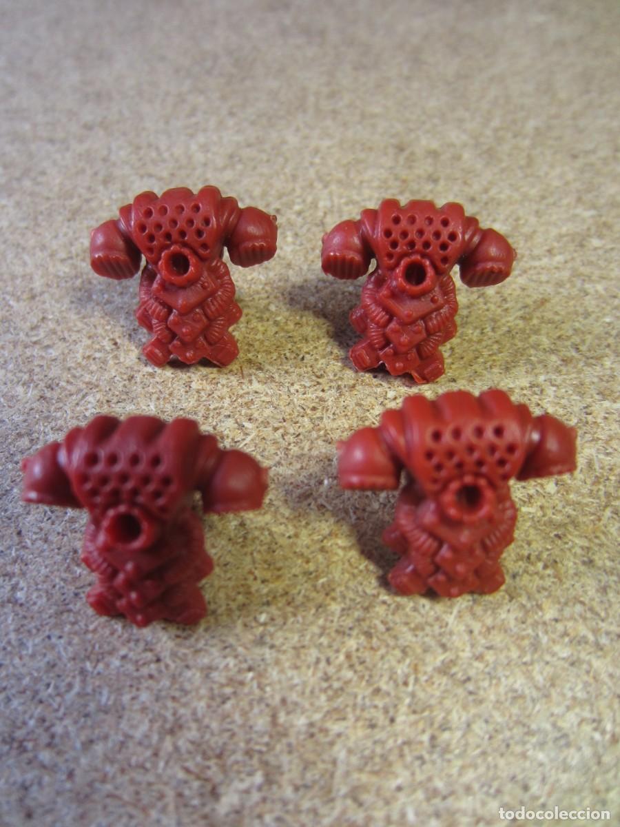 Juegos de mesa: 4 Mochilas (Heavy Weapon Backpack) Blood Angels Marines. Repuestos Space Crusade Cruzada Estelar MB