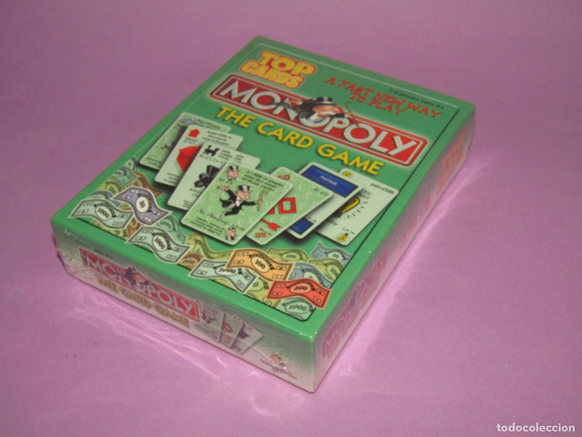 Juegos de mesa: Antigua Caja Precintada de TOP CARDS de MONOPOLY de HASBRO 60 Cartas, Dinero y Reglas del A&ntilde;o 2000