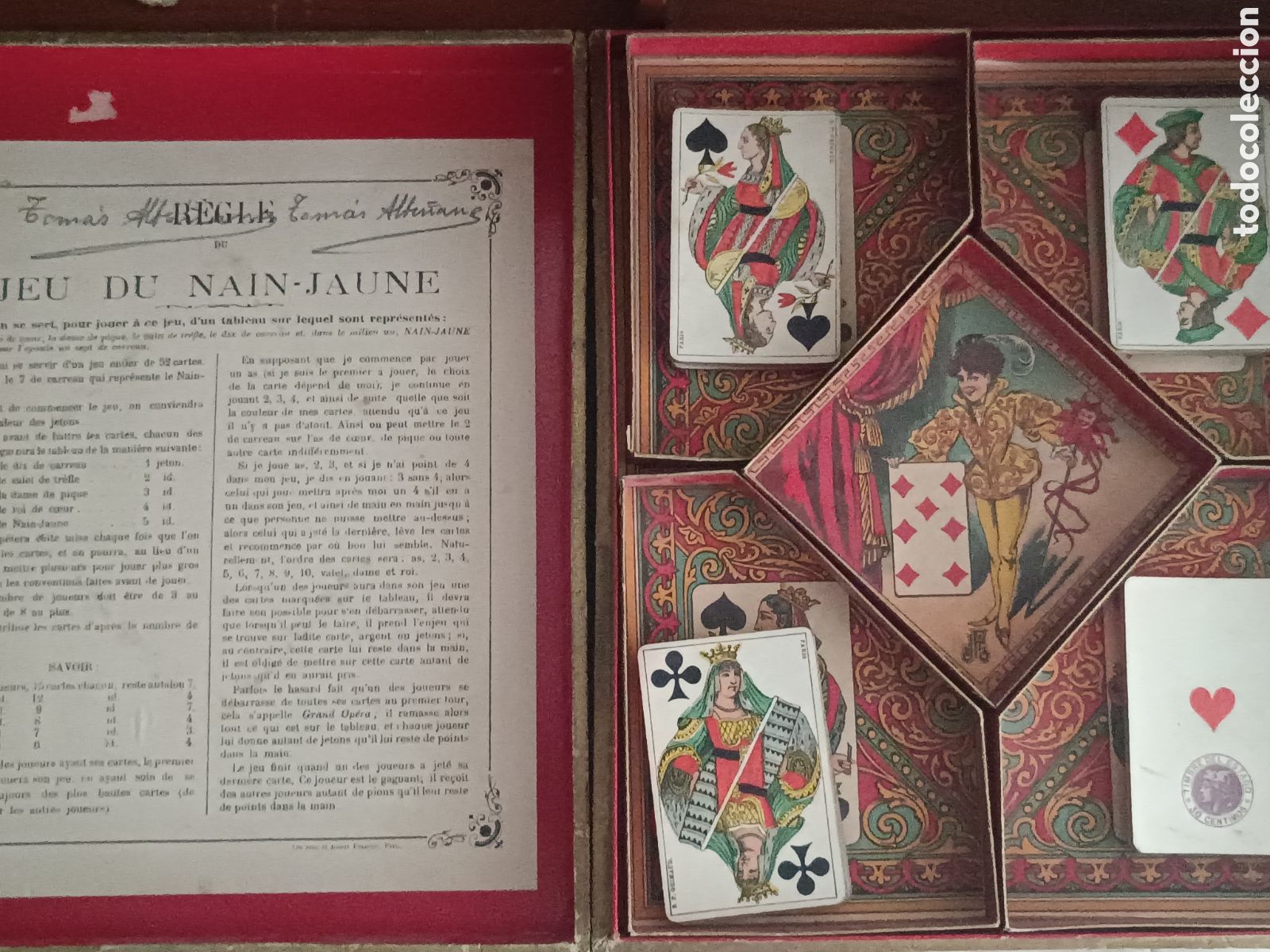 Jeux de table: JUEGO DE MESA JEU DU NAIN JAUNE, J. REY/REYNAUD, PARIS, CA. 1920. BARAJA B.P. GRIMAUD MADRID-PARIS