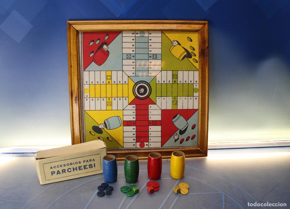 Juegos de mesa: Antiguo juego de Parch&iacute;s y Oca. Parcheesi.