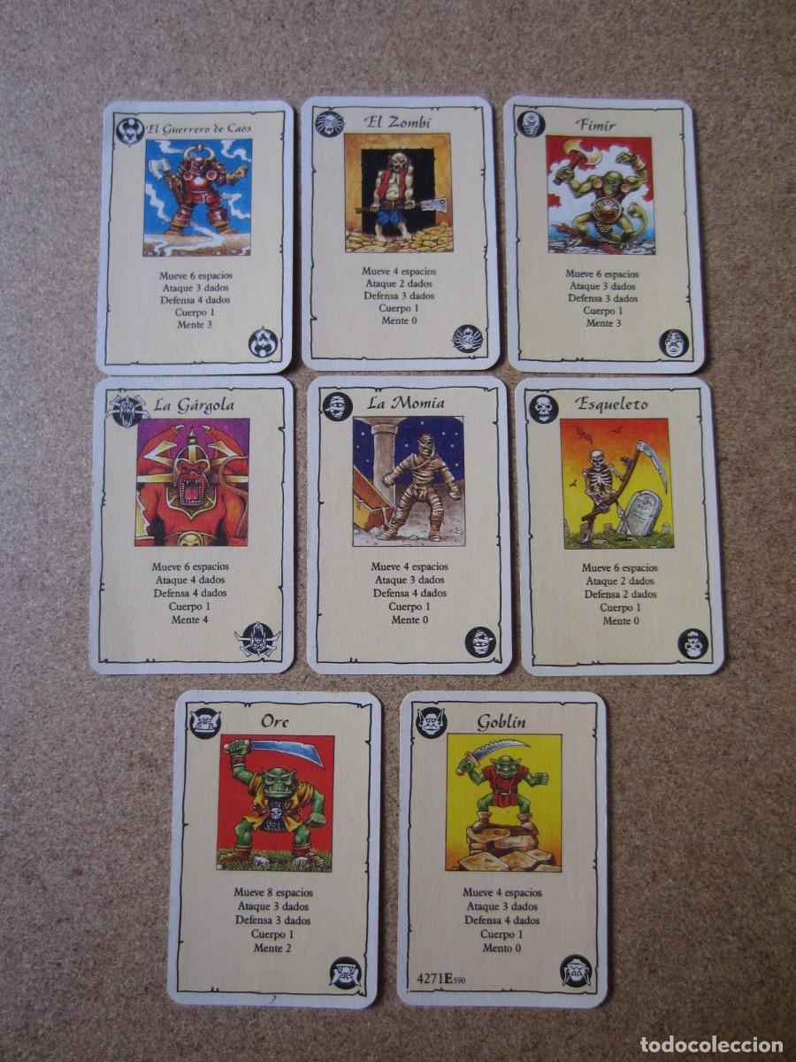 Juegos de mesa: Lote Cartas de Monstruo. Piezas y Repuestos Originales para HeroQuest de MB (Lote B)