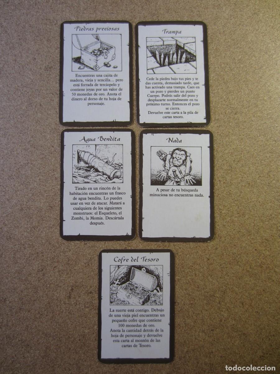 Juegos de mesa: Lote 5 Cartas Tesoro Varias 1. Piezas y Repuestos Originales para HeroQuest de MB