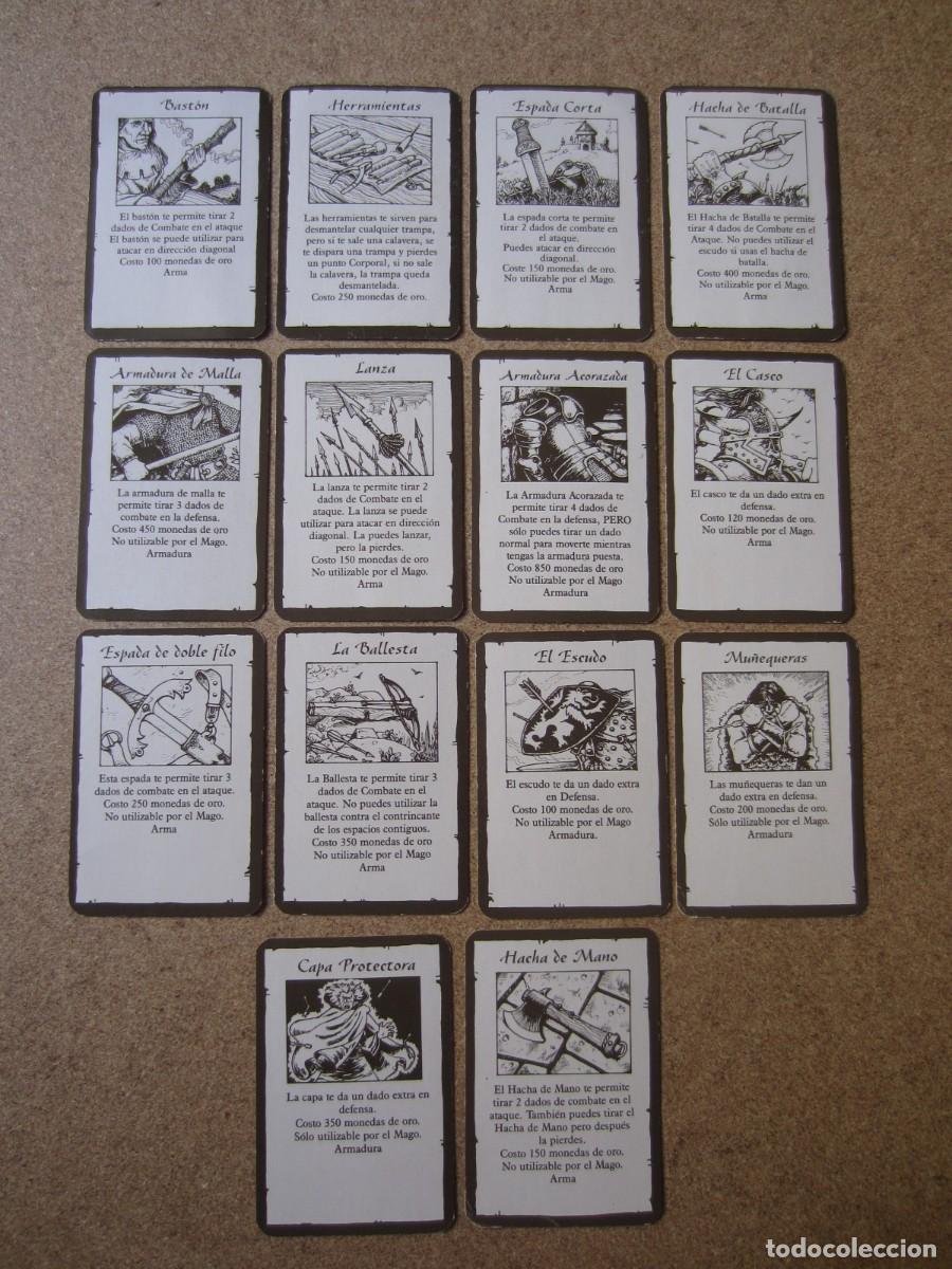 Juegos de mesa: Lote Cartas Equipo de Batalla. Piezas y Repuestos Originales para HeroQuest de MB
