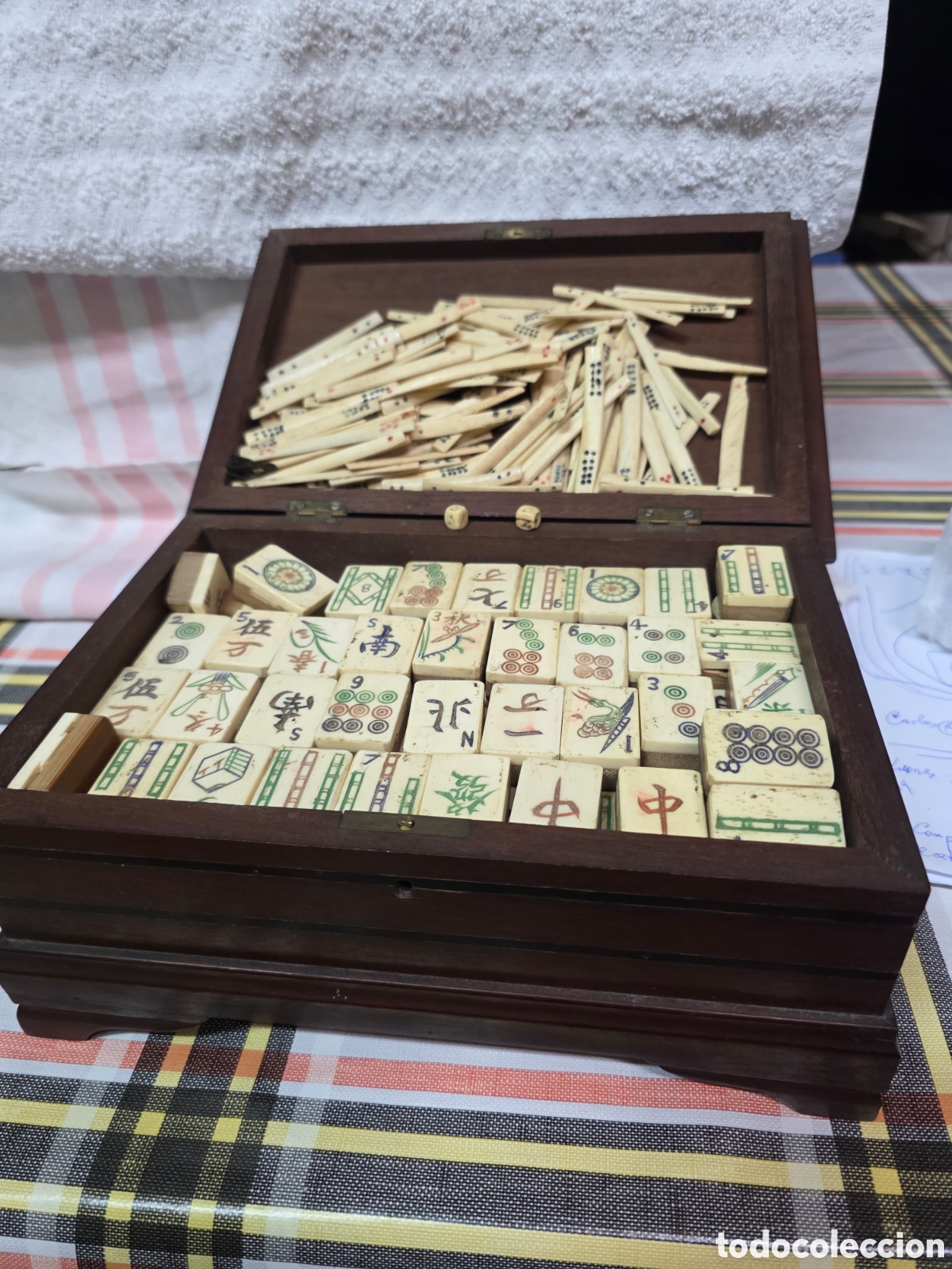 Juegos de mesa: JUEGO Mahjong antiguo y tradicional CON CANTIDAD DE VARILLAS