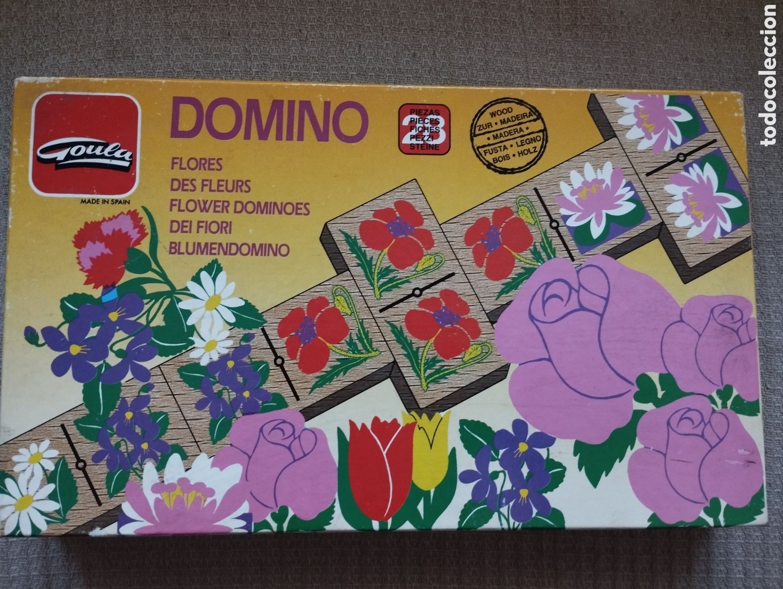 Juegos de mesa: ANTIGUO DOMIN&Oacute; DE FLORES MARCA GOULA