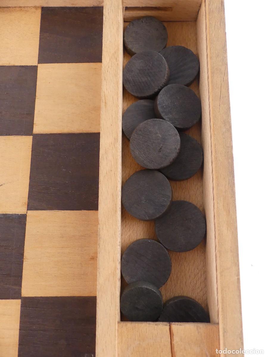 Juegos de mesa: TABLERO DE MADERA PARA AJEDREZ Y DAMA - Foto 3