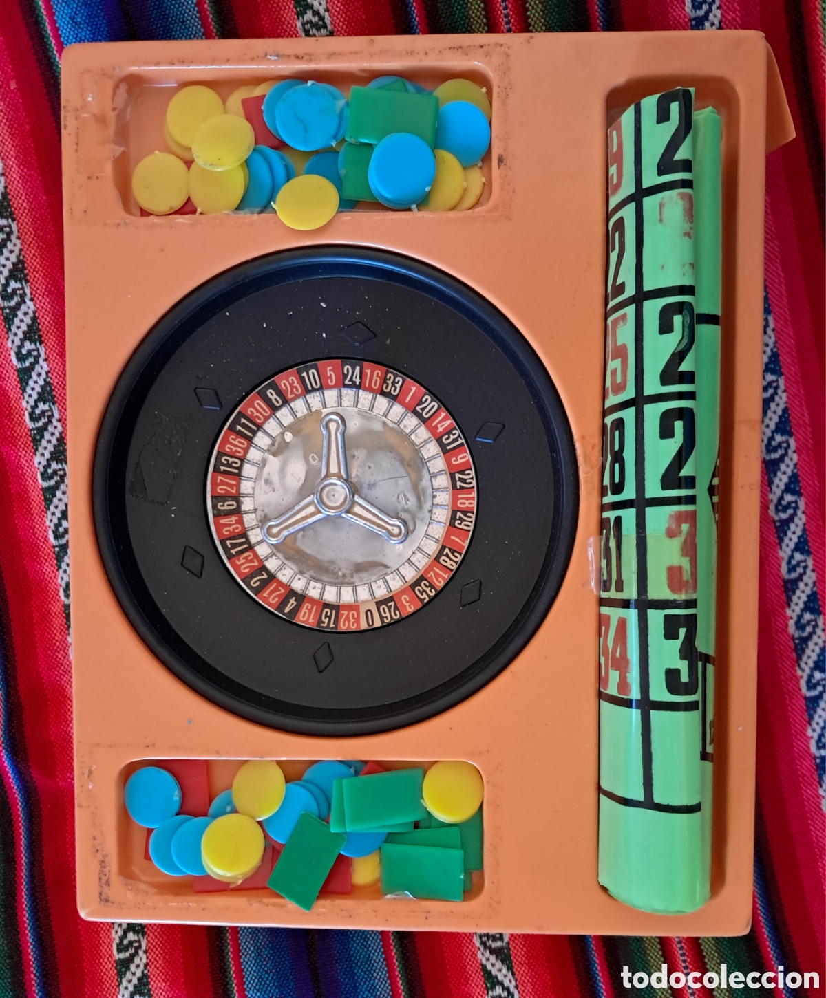 Jogos de mesa: Vermihe. Juego de ruleta de casino a&ntilde;os 70. De Juegos de Hogar