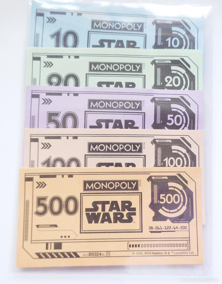 Juegos de mesa: BILLETES JUEGO MONOPOLY STAR WARS 2015. COMPLETO 5 VALORES: 500, 100, 50, 20 Y 10