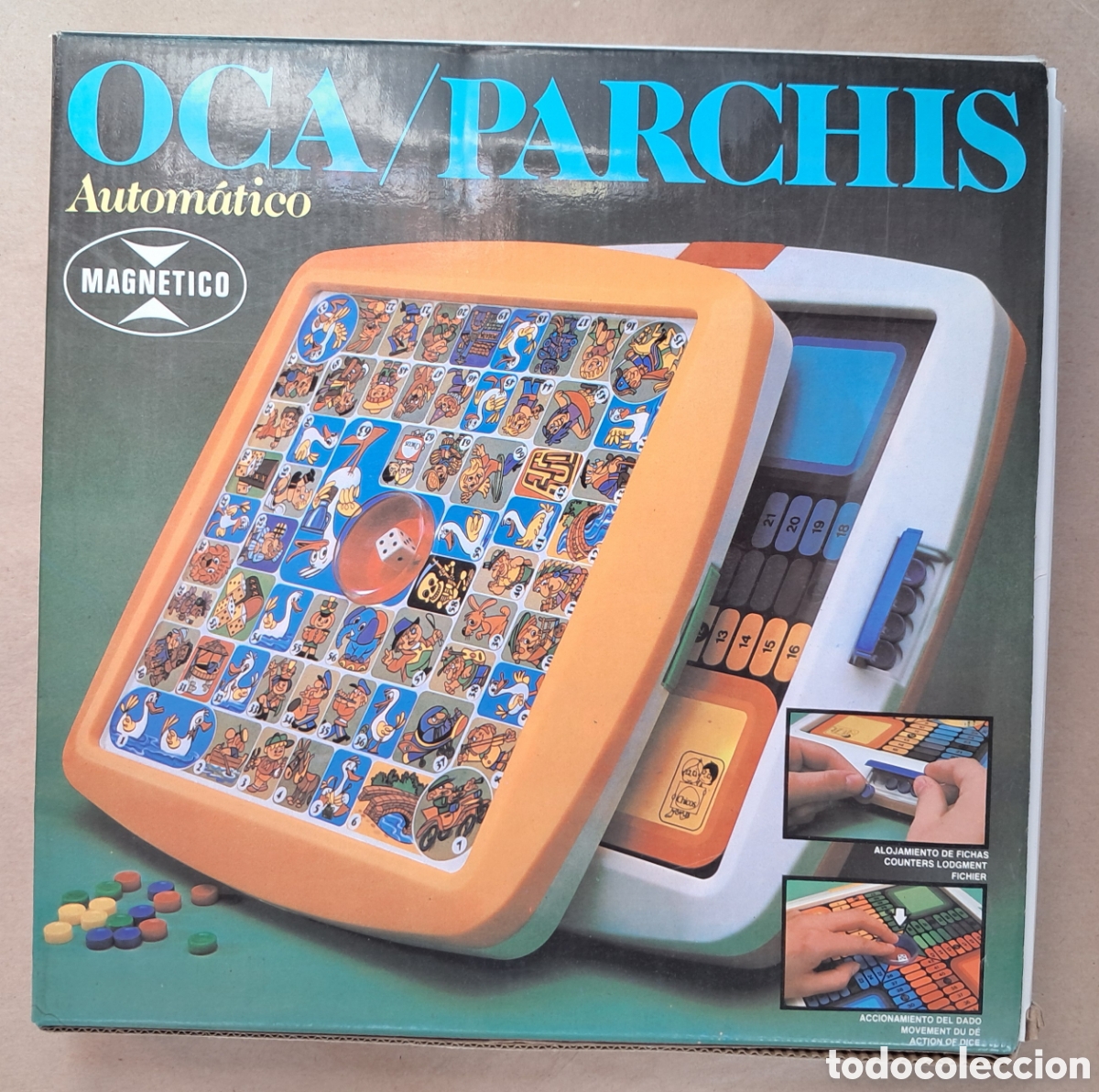 Juegos de mesa: Oca y Parchis de Chicos. Juego autom&aacute;tico magn&eacute;tico a&ntilde;os 80