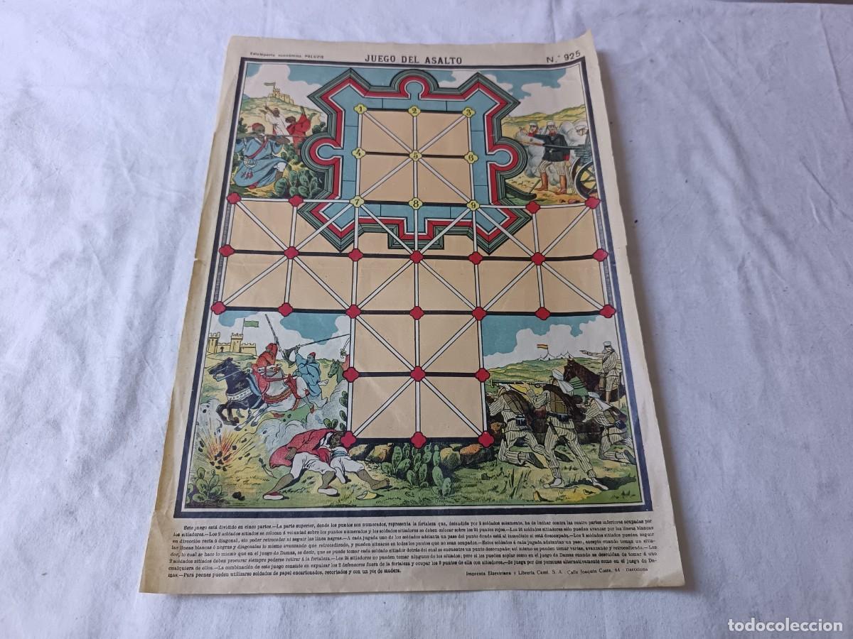 Giochi da tavolo: S. XIX, Antigua Hoja de Paluzie, gran formato, Juego del Asalto, N&ordm; 925