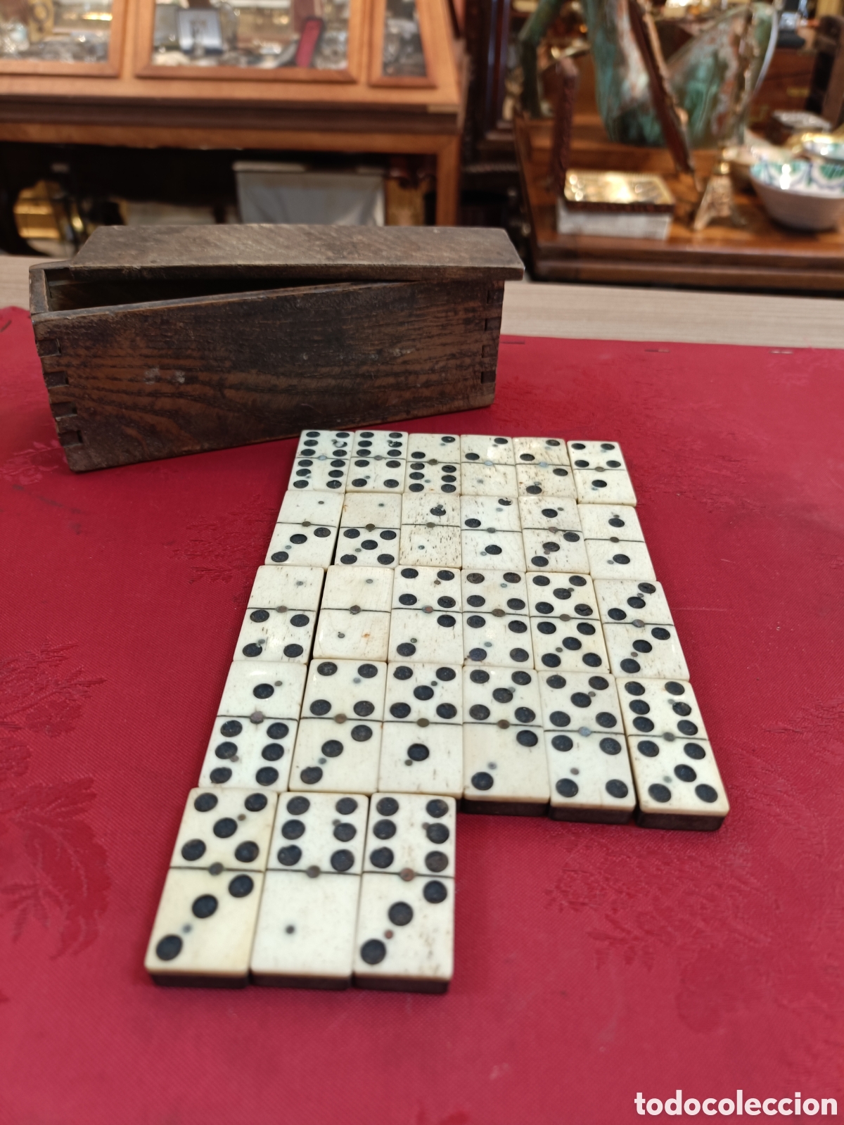 Juegos de mesa: ANTIGUO JUEGO DE DOMINO . SIGLO XIX. FICHAS DE HUESO Y EBANO . 27 UNIDADES