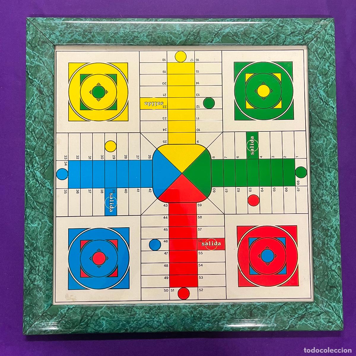 Juegos de mesa: TABLERO DE PARCHIS ENMARCADO. 45CM.