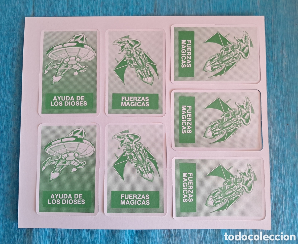 Juegos de mesa: Alerta cobra a&ntilde;os 80. Lamina troquelada de 7 tarjetas de Ayuda de los dioses y Fuerzas Magicas