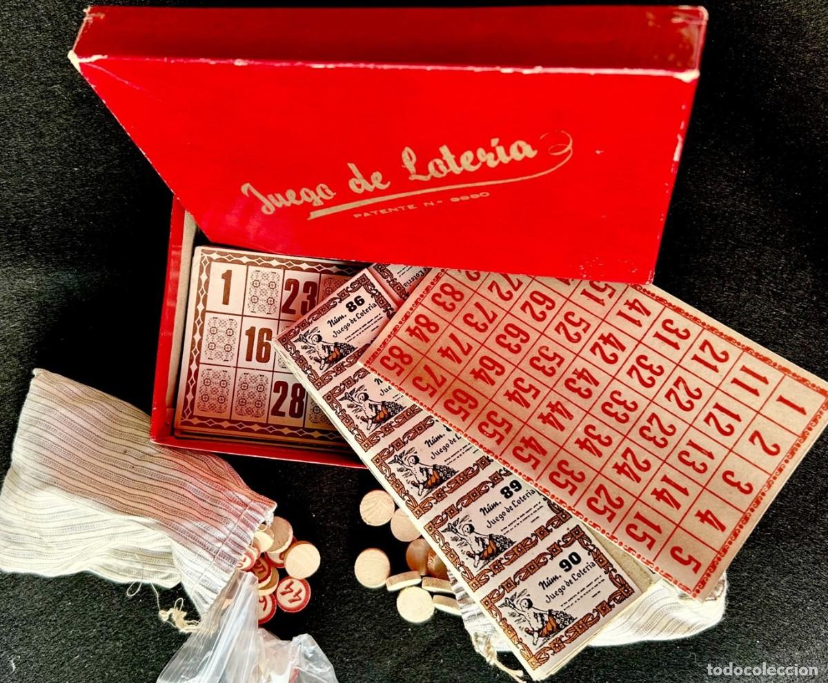 Juegos de mesa: Antigua Loter&iacute;a / Bingo Manual (Fichas en bolsa) con Billetes de Loter&iacute;a y Cartones