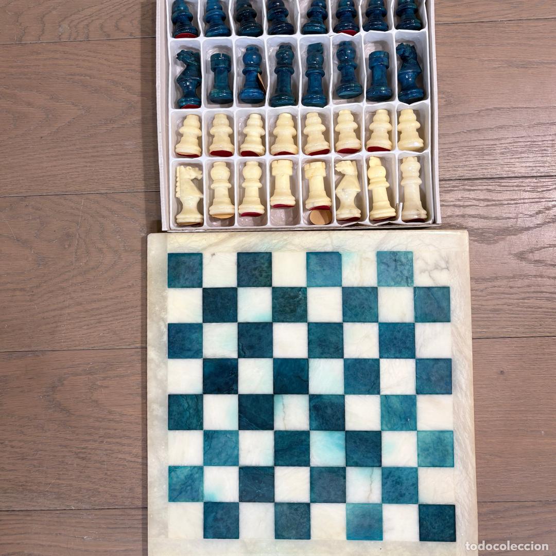 Juegos de mesa: Ajedrez vintage de piedra y alabastro completo - Foto 3