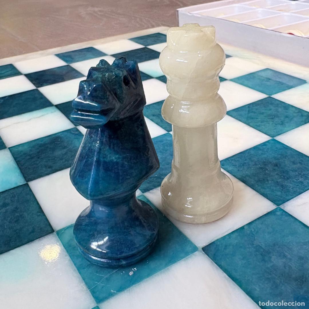 Juegos de mesa: Ajedrez vintage de piedra y alabastro completo - Foto 5