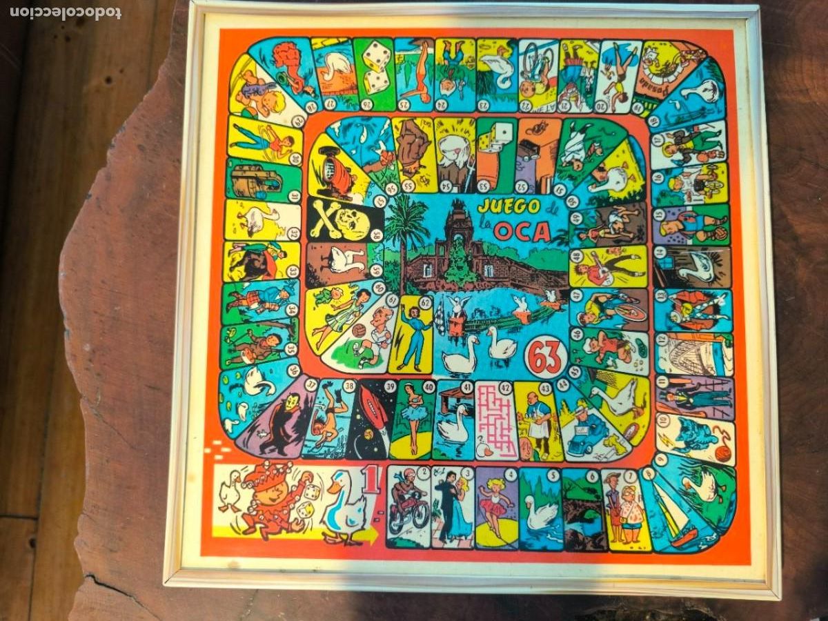 Juegos de mesa: ANTIGUO 33X33 CMTABLERO DEL JUEGO DE LA OCA Y PARCHIS