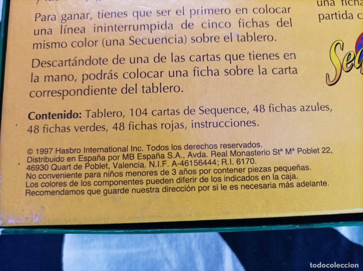 Juegos de mesa: Juego de mesa Sequence Parker versi&oacute;n 1997 - Foto 4