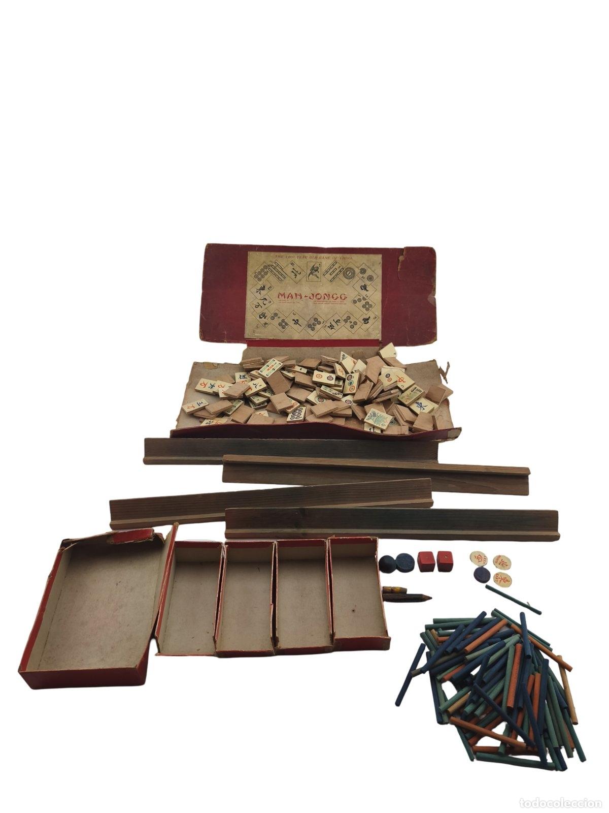 Juegos de mesa: Juego de Mahjong / Mah-Jongg Antiguo de Madera y Hueso/Celuloide - The Chad Valley Co. Ltd. (England