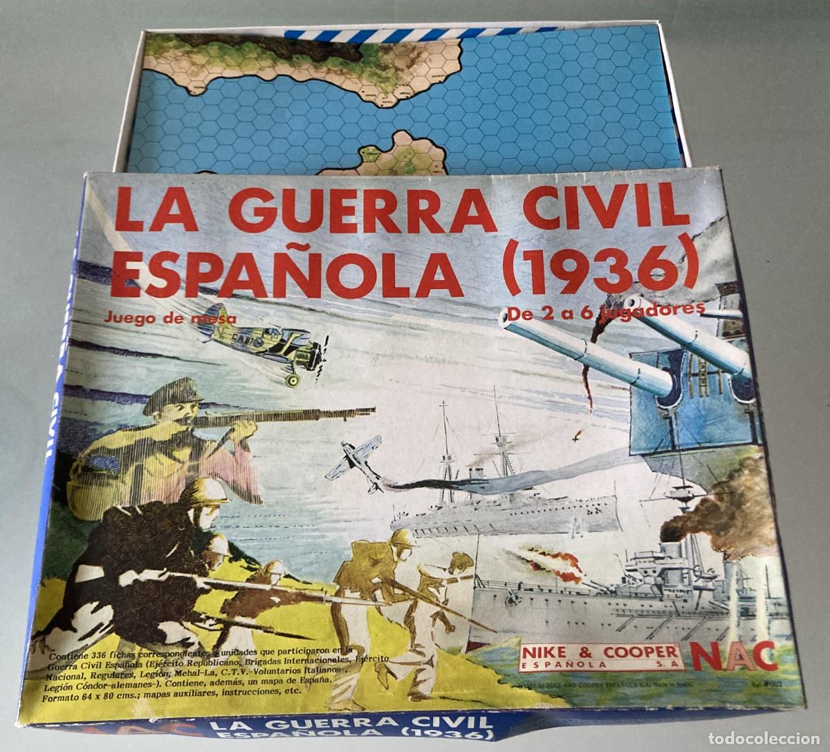 Juegos de mesa: JUEGO DE MESA NAC LA GUERRA CIVIL ESPA&Ntilde;OLA ( 1936 ) A&Ntilde;O 1983 / Aparentemente bastante completo