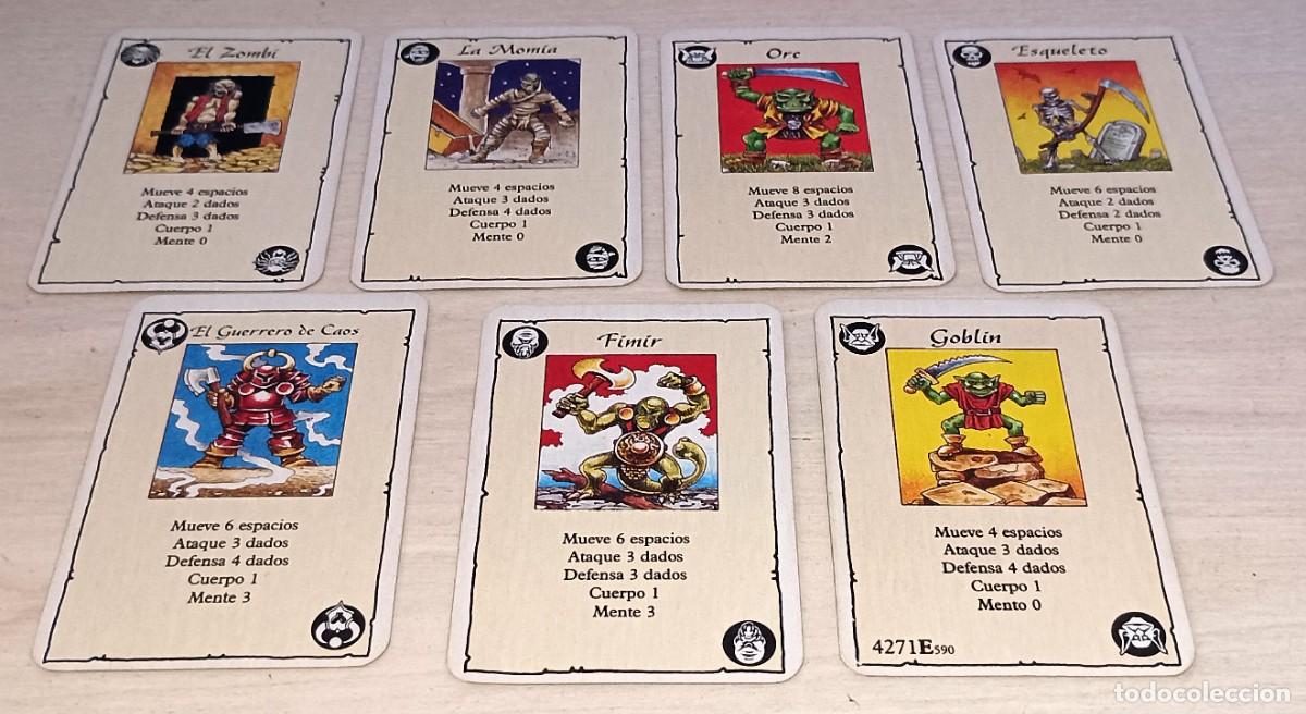 Juegos de mesa: HEROQUEST MB JUEGO DE MESA RECAMBIOS --- LOTE CARTAS PERSONAJES --- BOX01